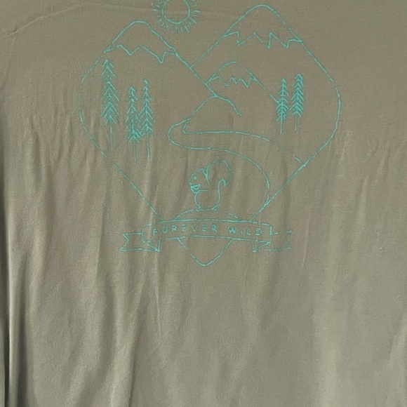 Merrell Womens Size M Short Sleeve Forever Wild Khaki Green T-Shirt Cotton Top - Picture 2 of 7